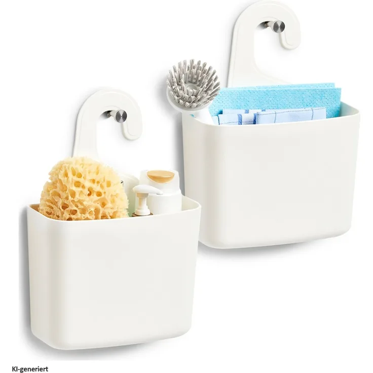 HTI-Living Aufbewahrungsbox Utensilienhalter 2er Set zum Aufhängen (Stück, 2 St, 2x Hängebox aus Kunststoff), Hängebox für Badutensilien