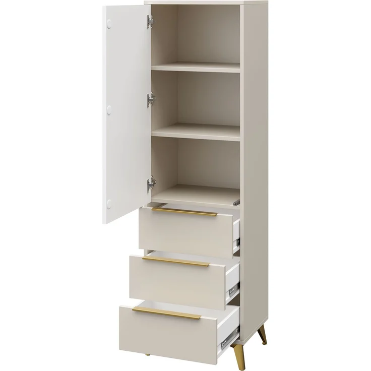 Wohnzimmer-Set Xylix I Kommode, Couchtisch, TV-Lowboard, Kleiderschrank (Farbe: Sandbeige) – Bild 6