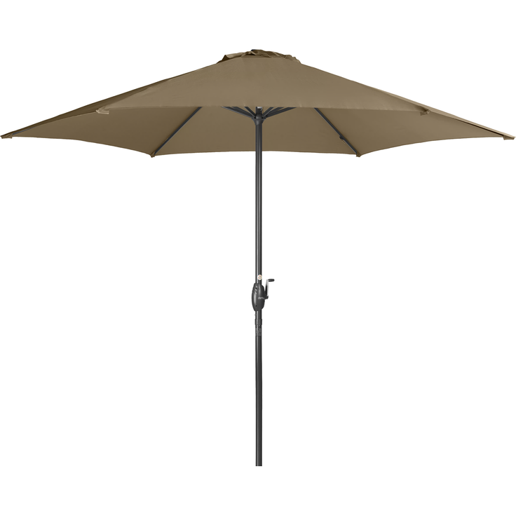 Derby by Doppler Sonnenschirm / Kurbelschirm "Basic Lift neo 300", greige, Ø 300 cm