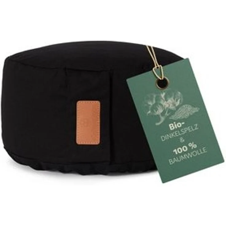 #DoYourYoga Yoga Bolster Kissen Vishnu - gefüllt mit Bio-Dinkelspelz, - Rund 30 x 30 x 15 cm - Schwarz – Bild 6