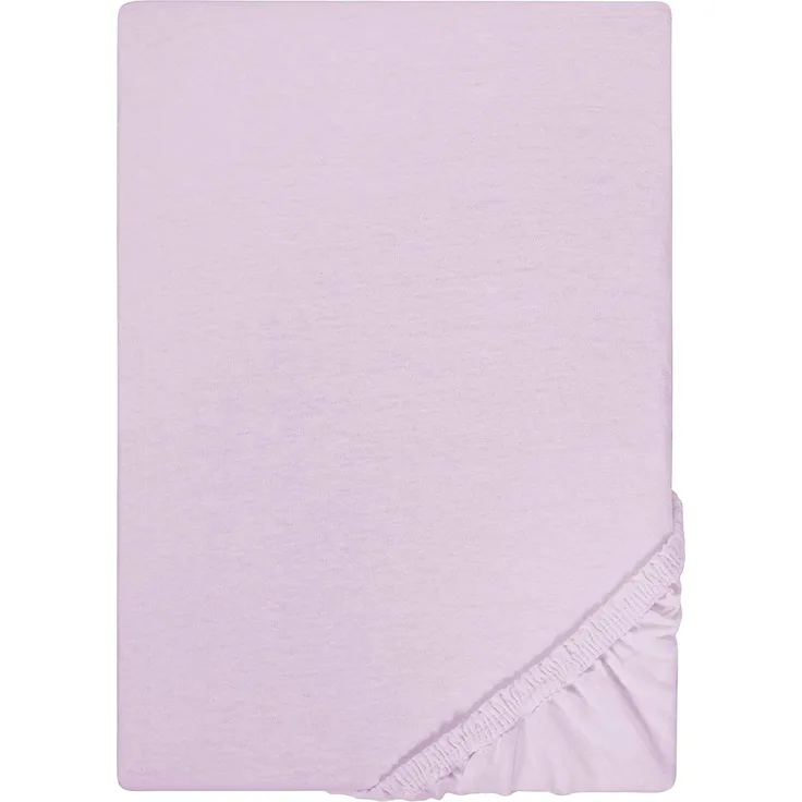 Biberna Jersey-Spannbetttuch, 100 % Baumwolle, Flieder, 1x 140x200 cm - 160x200 cm