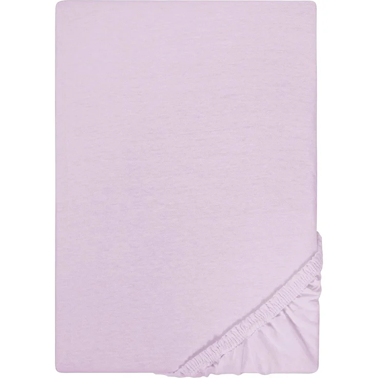 Biberna Jersey-Spannbetttuch, 100 % Baumwolle, Flieder, 1x 140x200 cm - 160x200 cm – Bild 1