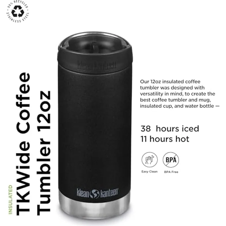 Klean Kanteen Tkwide Schlaufenkappe, Black, Auslaufsicher, austauschbar, Low-Profile-Design – Bild 2