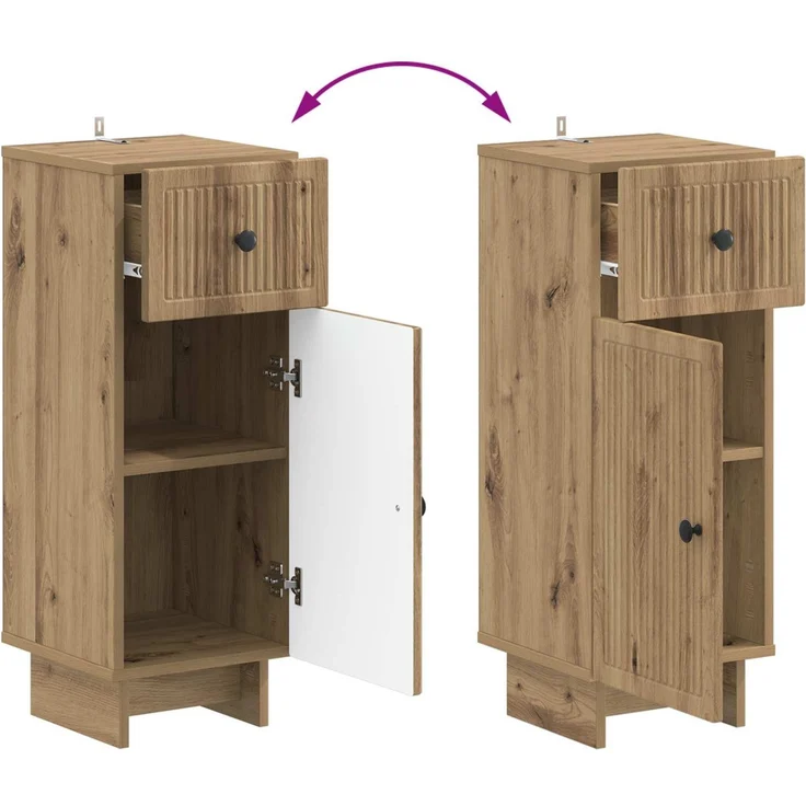 vidaXL 3-teiliges Badezimmer-Schranksystem EDE 3 stk. Artisan-Eiche 3417989 – Bild 7