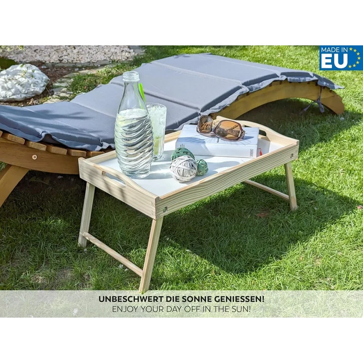 Rubberneck Betttablett natur weiß Tablett Betttablett Ablage Serviertablett – Bild 6