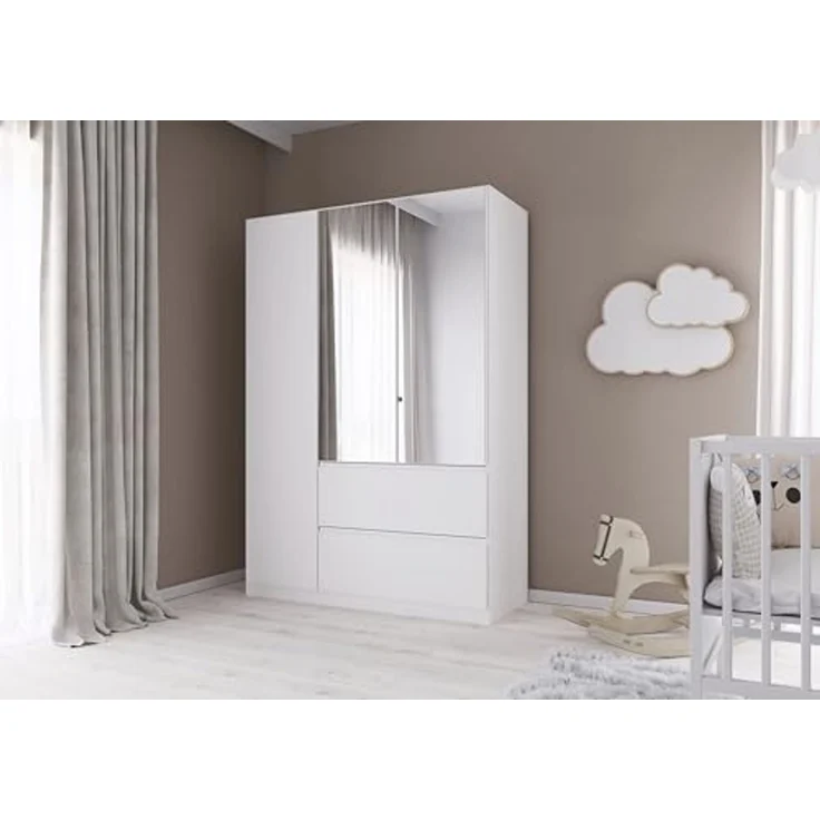 rauch Drehtürenschrank Kleiderschrank Schrank Garderobe COSTA in den Breiten 91/136/181 cm (in 3 Ausstattungen BASIC/CLASSIC/PREMIUM) mit Spiegel, grifflose Front und Push-to-Open Funktion MADE IN GERMANY – Bild 2