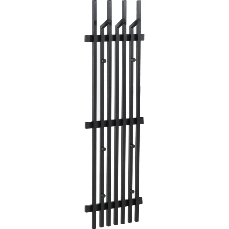 MCA Garderobenpaneel HWC-P57, Wandgarderobe Garderobenleiste Holzgarderobe, Massiv-Holz 135x40cm Eiche ~ schwarz – Bild 9
