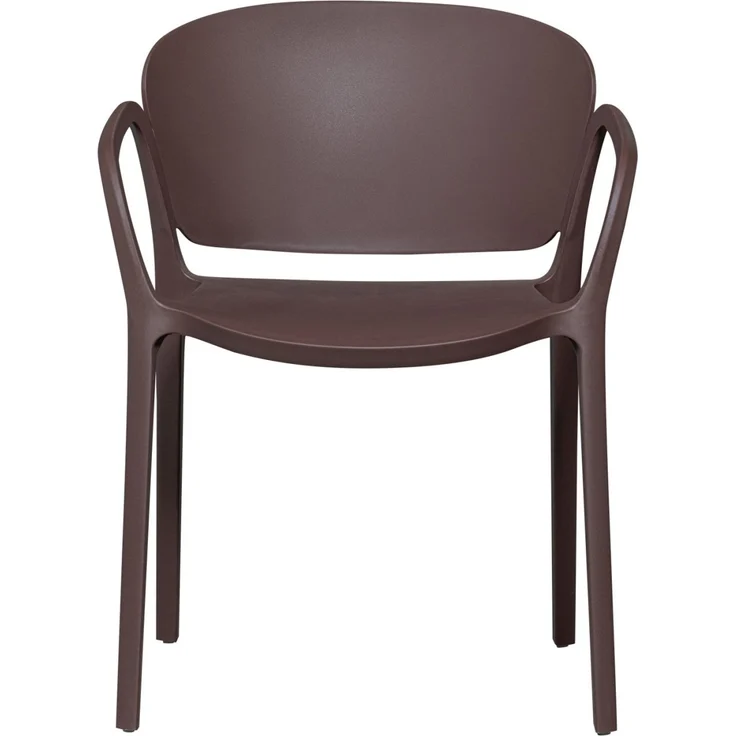 Stapelstuhl Bent aus Kunststoff, modernes Design, stapelbar, lila braun, für drinnen und draußen – Bild 2