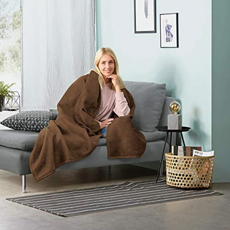 Wohndecke Wohndecke "Triest", Erwin Müller, Baumwollmischung Uni – Bild 4