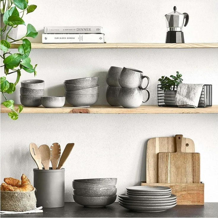 Springlane Geschirr-Set Misty Cliff, Steingut, in verschiedenen Ausführungen und Sets, Steingut, robust, kratzfest, 4er-Set Müslischale – Bild 3