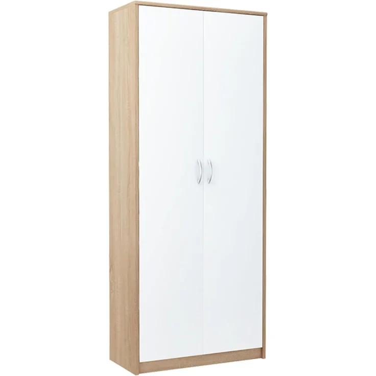 Home Collective Mehrzweckschrank mit 8 Fächern Besenschrank Haushaltsschrank (74 cm breit aus Laminatplatte und hochwertigen Polymergriffen) in mattem Finish mit 6 Einlegeböden und 2 Türen sonoma weiß – Bild 6