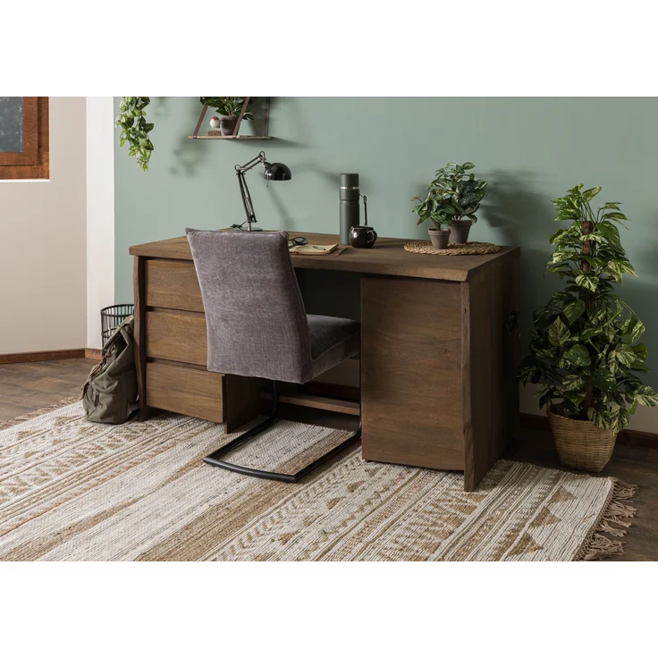 Schreibtisch Mango 150x75x78 braun geölt / sandgestrahlt PURE MANGO #110 – Bild 3
