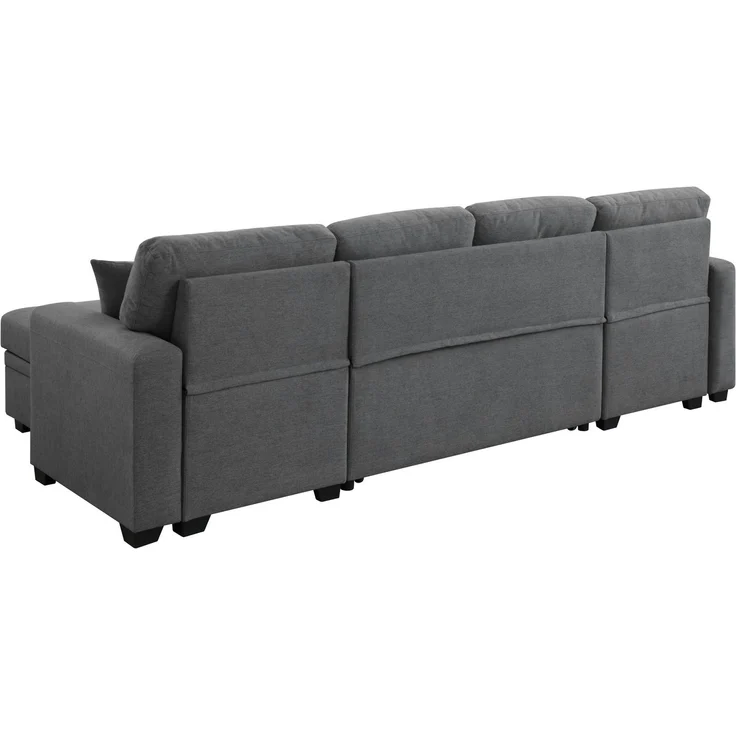 ATLANTIC home collection Wohnlandschaft Gerrit U-Form, Br. 282 cm, mit Bettfunktion, 2 Bettkästen & 2 Zierkissen – Bild 3