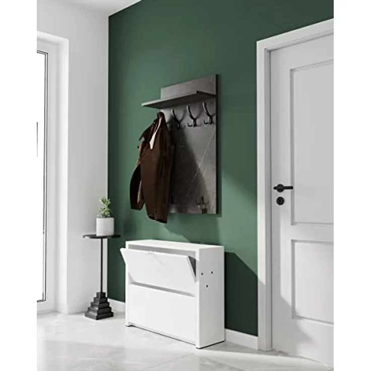 AKKE Garderobenhalter, MAXI Große Garderobe Schwarze Haken 2mm PVC Kantenumleimung – Bild 5