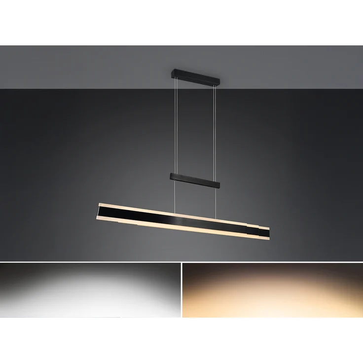 LED Pendelleuchte ARCOLA ausziehbar höhenverstellbar Schwarz, max. Breite 152cm – Bild 3