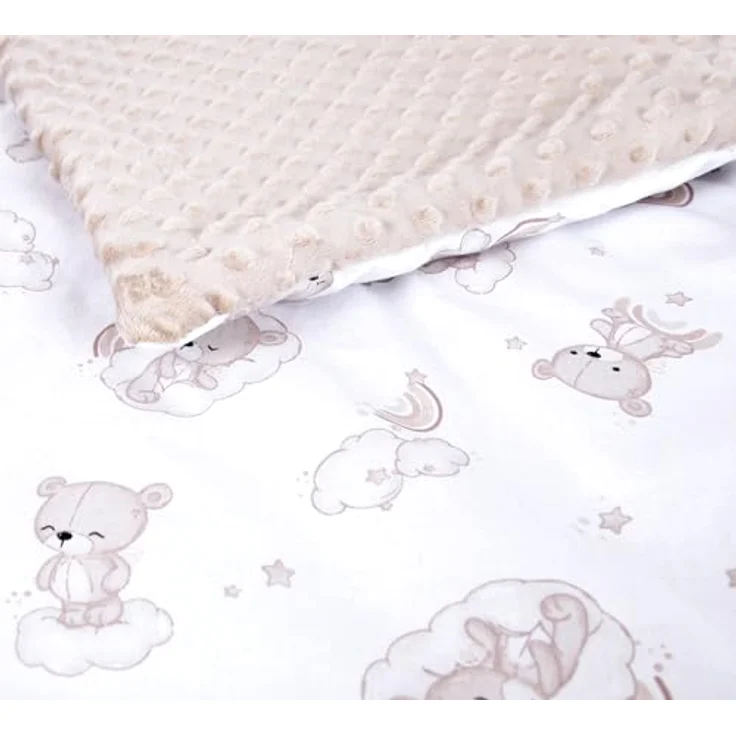 Babydecke BABYLUX Babydecke Krabbeldecke MINKY Kuscheldecke 75x100 cm+KISSEN, BabyLux, K138 - Bären – Bild 3
