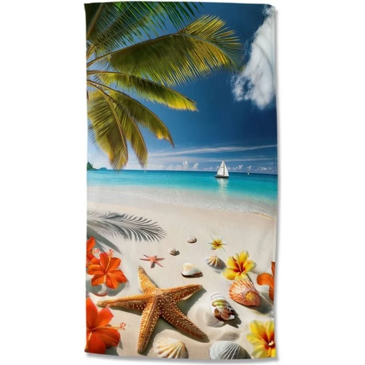 good morning Strandtuch Havana, Velours (Packung, 1-St), Mikrofaser, Velours, Strandtuch, saugfähig, 100x180, tropisch, strand – Bild 3