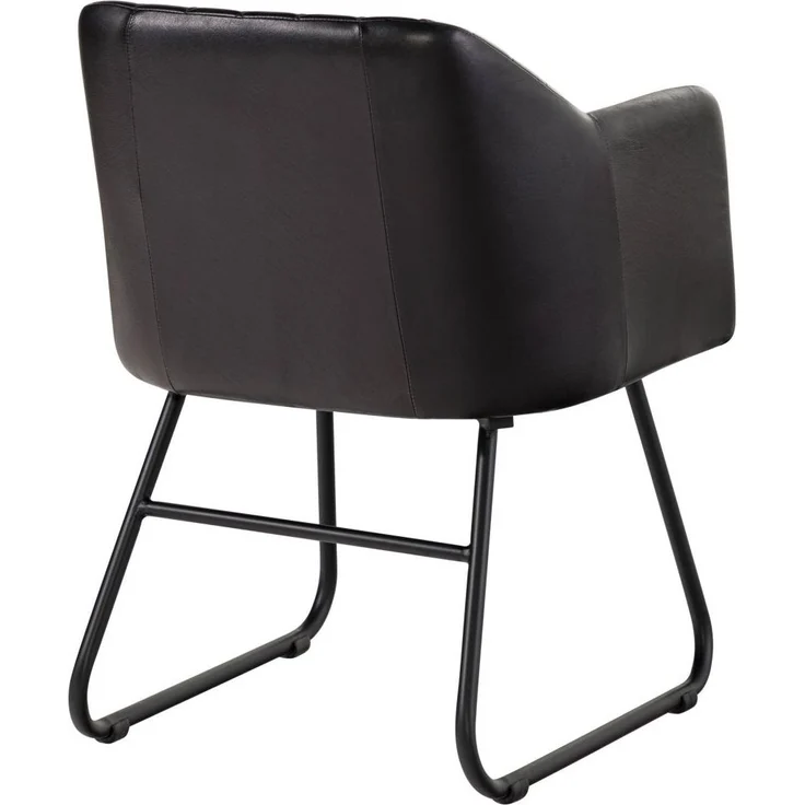Stuhl Echtleder 55x59x76 schwarz IRON LABEL #17 – Bild 9