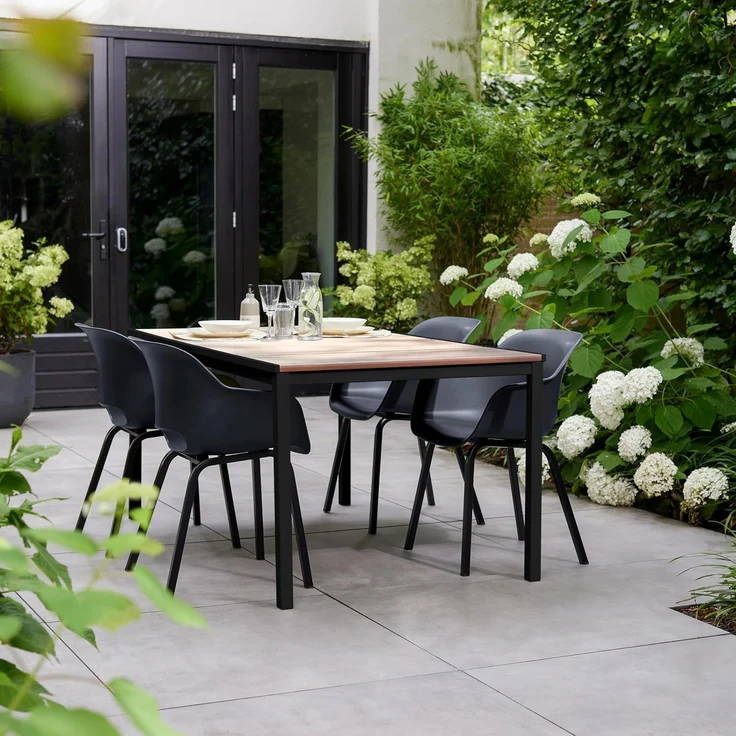 Keter Signature Porto Tisch 160 cm Eschenholz und Schwarz Stahl 447624 – Bild 5