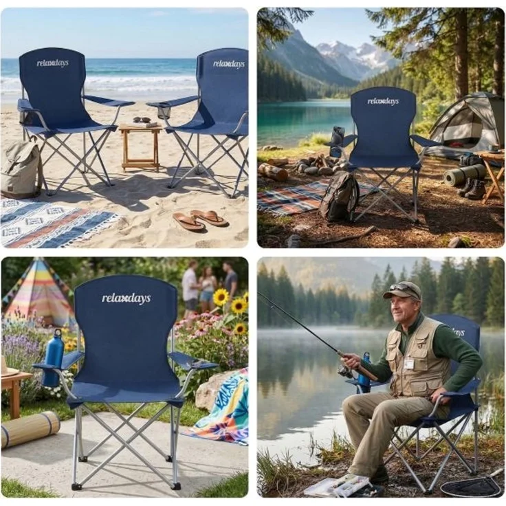 Relaxdays Faltbarer Camping Stuhl 2er Set – Bild 2