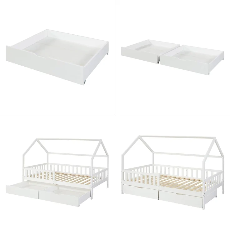 Bettkasten 2er Set Ydre 97,5x92x22 cm Weiß [en. casa] – Bild 7