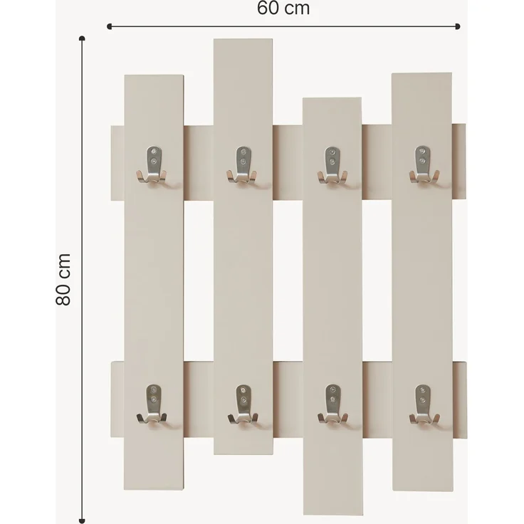Wandgarderobe Raseborg 60x80 cm Beige [en. casa] – Bild 5