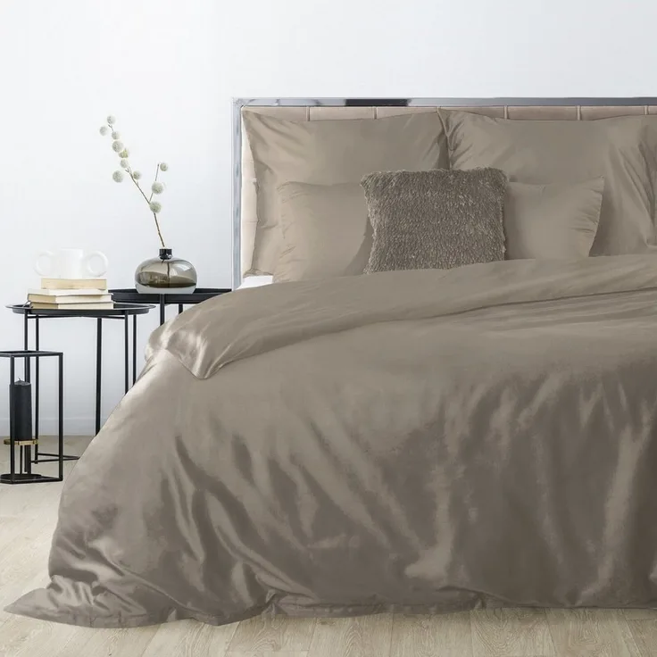 Eurofirany Bettwäsche Bettwäschegarnitur Ehebett mit Seidenglanz Makosatin Satinbaumwolle, Baumwolle, Hochwertige Bettwäsche, klassisch, musterlos