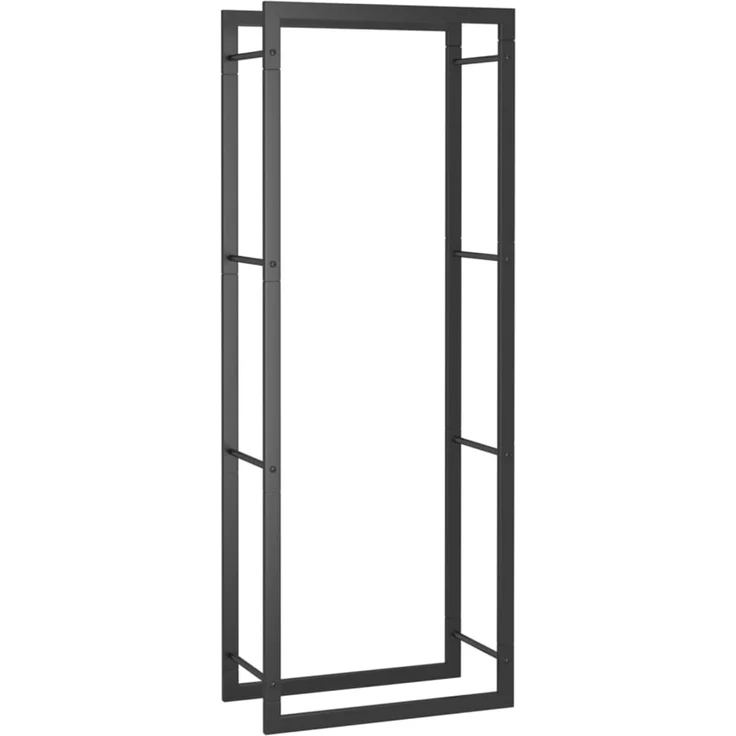 vidaXL Brennholzregal Mattschwarz 50x28x132 cm Stahl 350306 – Bild 2