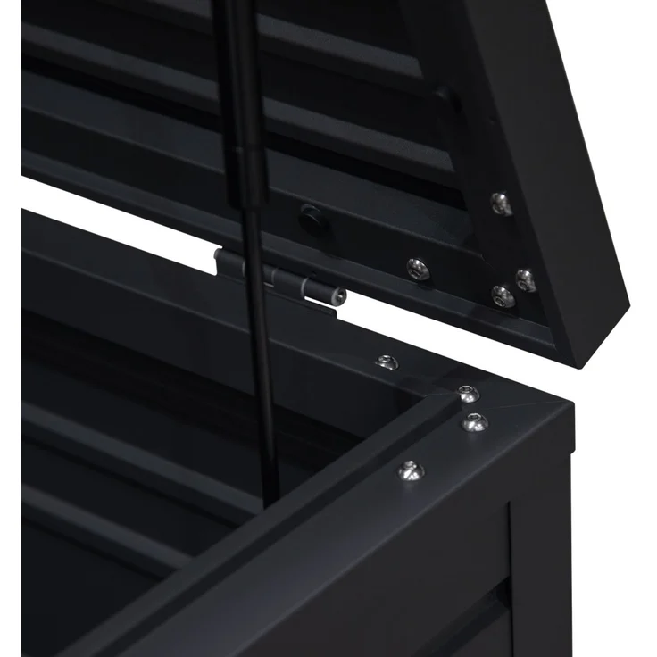 Weide Gartenbox | 100% Aluminium | Aufbewahrungsbox 590 L | Outdoor Box mit Deckel | 130 x 74 x 62 cm – Bild 5