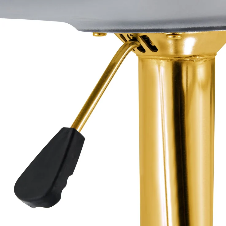 2er-Set höhenverstellbarer Barhocker: Transparente Rückenlehne + goldfarbene Metallbeine, Höhe verstellbar von 82-104 cm, Sitzfläche 360° drehbar.--Gold, Transparent--50.5x40.5x40.5cm--YOUDENOVA – Bild 10