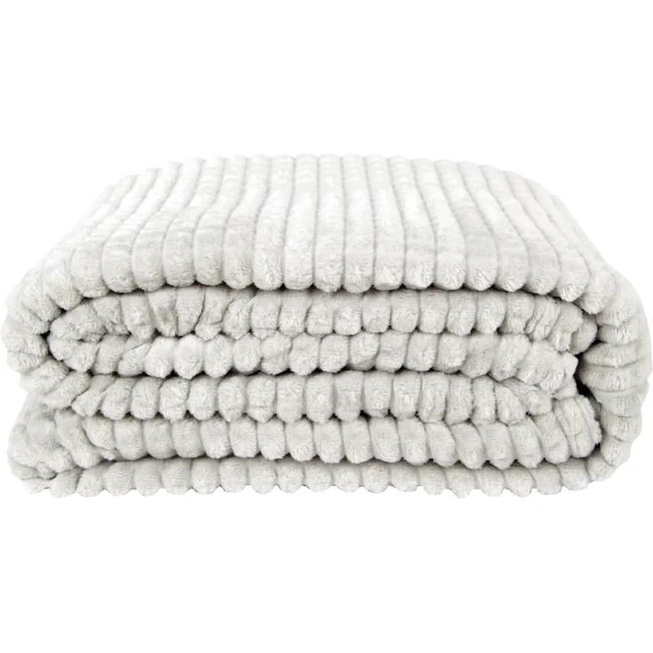 Kuscheldecke Jacquard Flanell Hellgrau 130x170 cm – Bild 4