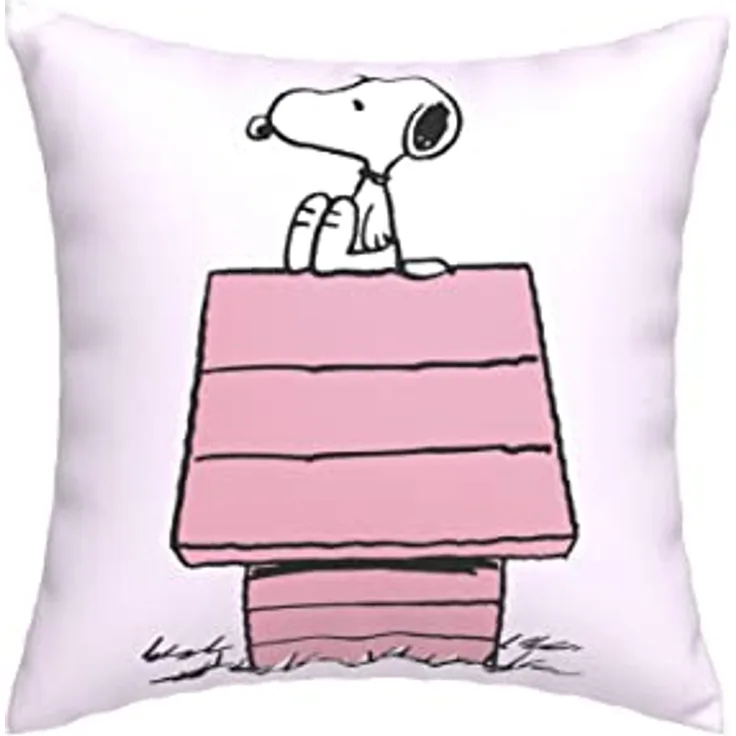 CYPBRANDS Chaises Longues, Rosa, Dekokissen mit lustigem Snoopy-Motiv, glatt und weich