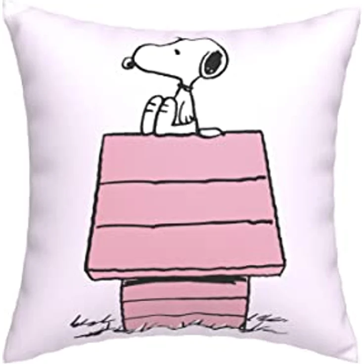 CYPBRANDS Chaises Longues, Rosa, Dekokissen mit lustigem Snoopy-Motiv, glatt und weich – Bild 1