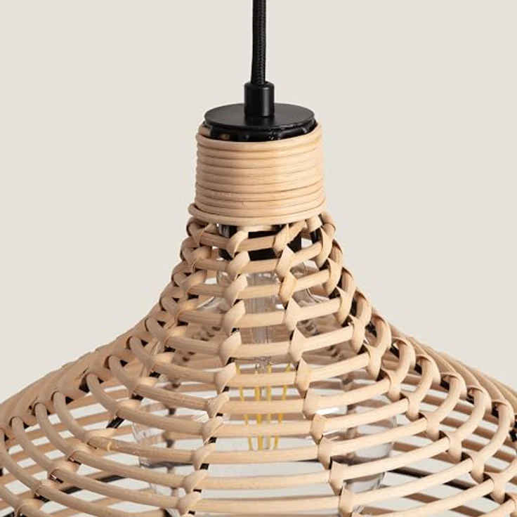LEDKIA LIGHTING Pendelleuchte Ratán Yantai, E27, 38 cm hoch, natürliche Rattan-Verarbeitung, leicht und robust – Bild 4