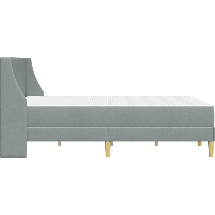 vidaXL Bettgestell mit Matratze Hellgrau 140 x 190 cm Polyester 3414734 – Bild 7