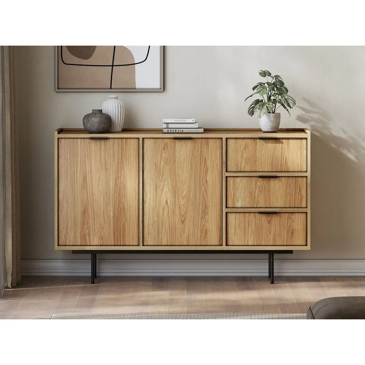 Beautysofa Kommode Evron mit 3 Schubladen, 2 Türen (zwei moderne Farben zur Auswahl), Breite: 150 cm