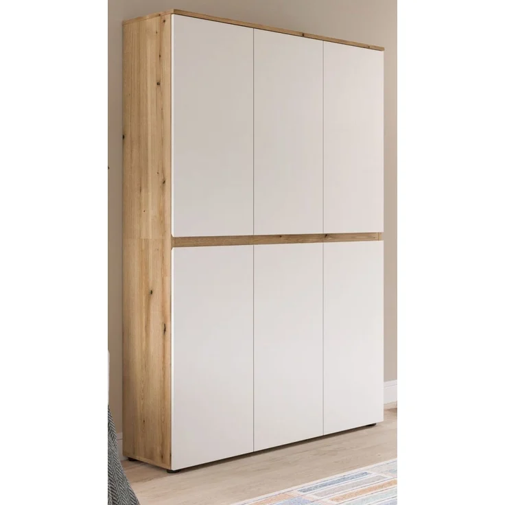 Mehrzweckschrank Assino in weiß und Eiche 105x175 cm – Bild 4
