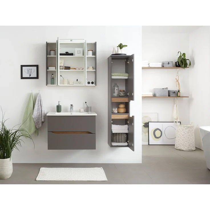 Midischrank Casablanca / Capri , Holzwerkstoff , Grau , 30.00 x 141.00 x 33.00 cm – Bild 11