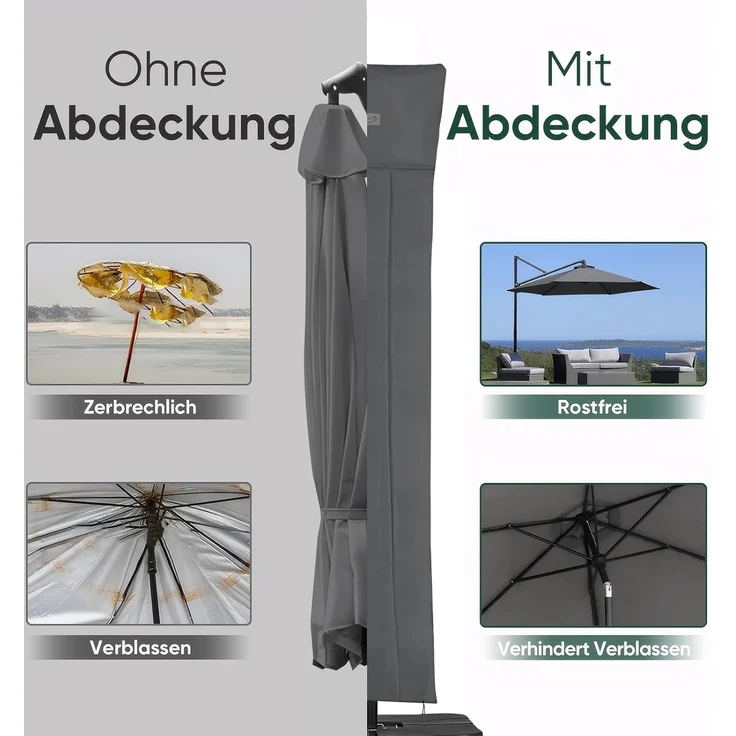 Sekey® Schutzhülle für Ampelschirm,Abdeckhauben für Sonnenschirm – Bild 4