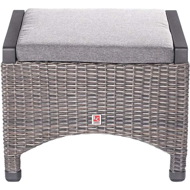 KOMIDO Hocker, Geflecht halbrund omega braun, Alu-Gestell anthrazit, inkl. Kissen – Bild 3