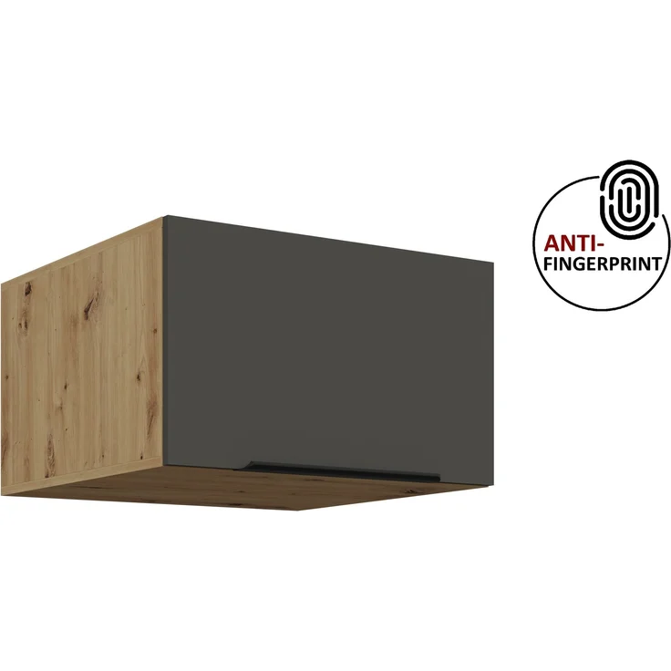 Küchen Aufsatzschrank 60 cm ARIA Graphite ultra matt + Eiche Artisan matt, hochwertige Fronten mit Anti Fingerprint Beschichtung Küchenzeile Küchenblock – Bild 7