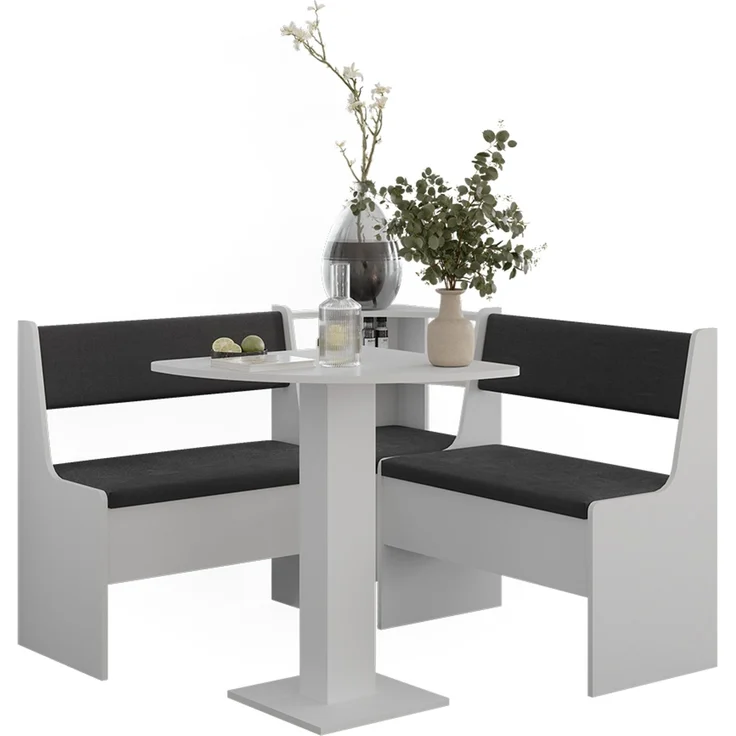 Vicco 'Roman' Eckbankgruppe mit Tisch, Weiß, 120 x 120 cm – Bild 6
