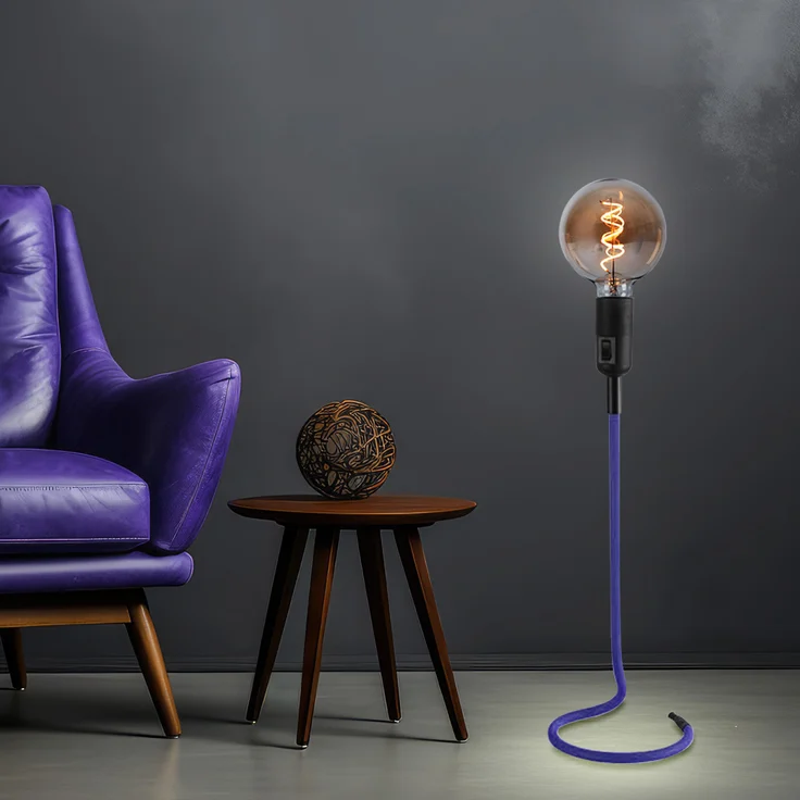 2er Set Tischlampe, Kabel Design, blau, H 46,5 cm – Bild 3