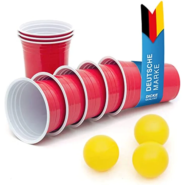 Goods+Gadgets Becher Wiederverwendbare Partybecher 50er Set – Dickwandige Beer Pong Becher, 100-tlg, Plastikbecher, Trinkbecher Getränkebecher – Bild 1