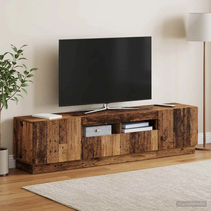 vidaXL LED-TV-Schrank HOORN 3 stk. Altholz Holzwerkstoff 3416850 – Bild 3
