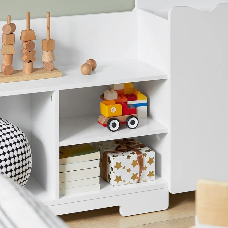 SoBuy KMB62-W Kinderregal, MDF, Lackiert, Weiß, 80 x 63 x 30 cm – Bild 6