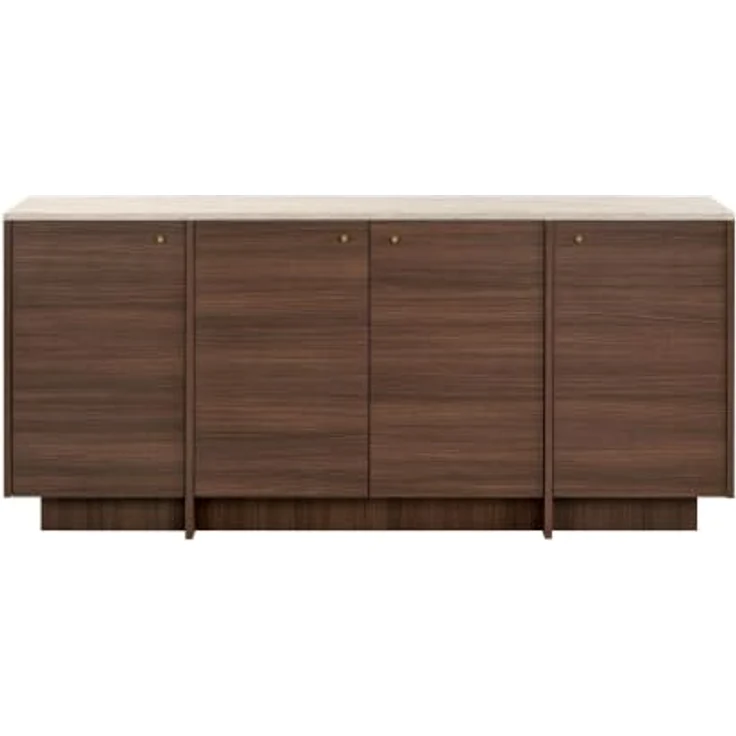 Hanah Home Eleganter Konsolentisch, 180 cm, Travertin & Mailänder Nussbaum, 100% melaminbeschichtete Spanplatte, 18 mm dick, Metallgriff | Perfekt für Moderne Wohnzimmer – Bild 7