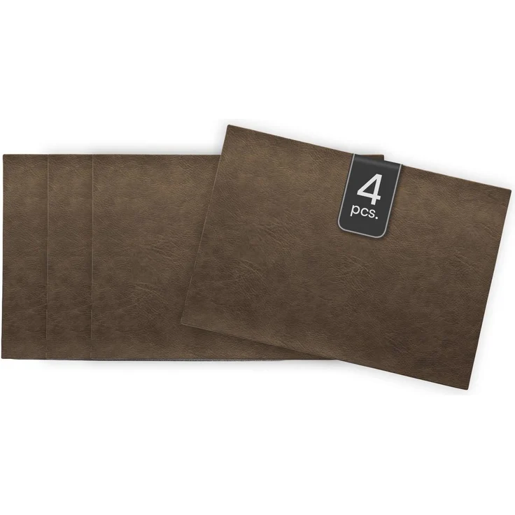 ASA SELECTION Platzset VEGAN LEATHER, Tisch-Sets, Nougatbraun, B 33 cm, (Set, 4-St) – Bild 1