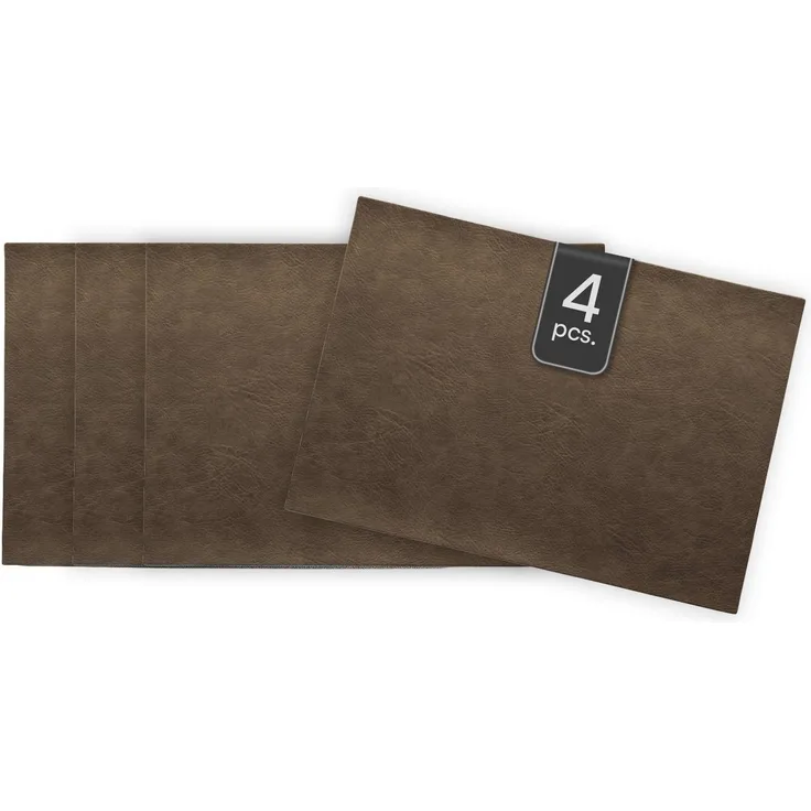 ASA SELECTION Platzset VEGAN LEATHER, Tisch-Sets, Nougatbraun, B 33 cm, (Set, 4-St)