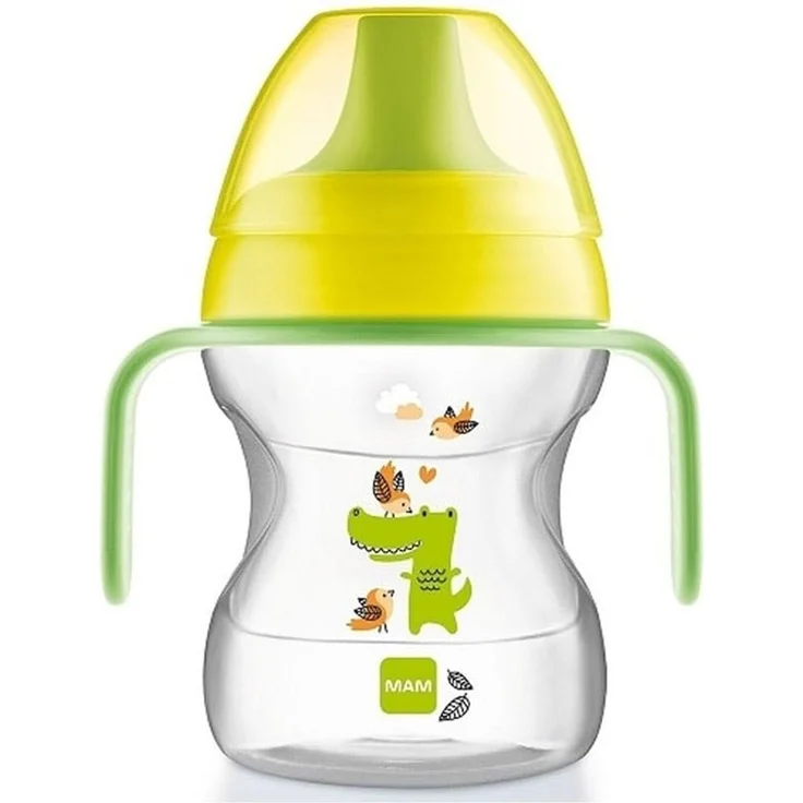 MAM Learn To Drink Cup mit abnehmbaren Griffen und Ausgießer, ab 6 Monaten, 190 ml, neutral